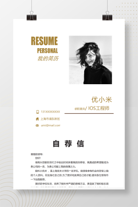 多页轻奢金简历